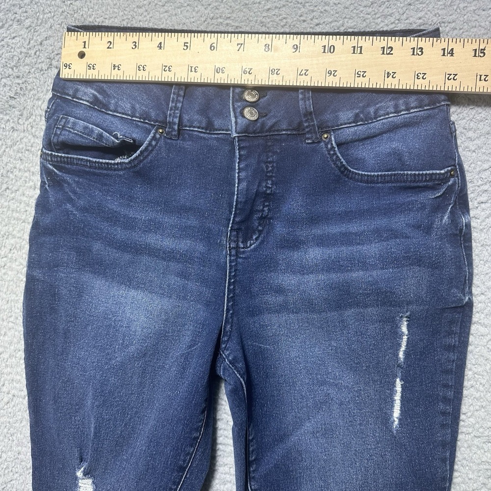 Royalty For Me Jeans Womens Size 10 Blue Denim Solid Mid Rise Distressed Mom Y2K - Picture 2 of 9